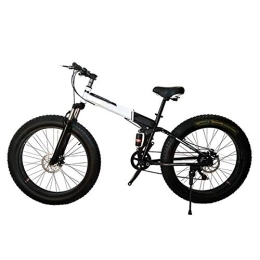 D&XQX Folding Bike Mountain Bicycle, Adult 26 Inch 21/24/27 Speed Shock Dual Disc Brakes Student Bicycle Assault Bike Folding Car,White,21 speed