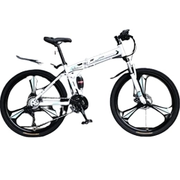 DADHI  DADHI Folding Mountain Bike - Men's Variable-Speed Bike for Teens, 26" / 27.5" Wheels - 24 / 27 / 30 Speeds - Off-Road - Light and Foldable (White 26inch)
