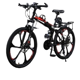 DADHI Folding Bike DADHI Folding Mountain Bike, Variable Speed Outdoor Bike, Sensitive Mechanical Disc Brake, Easy Assembly, for Men / Women (black and red 24 speed)