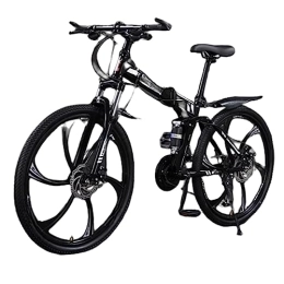 DADHI Bike DADHI Folding Mountain Bike, Variable Speed Outdoor Bike, Sensitive Mechanical Disc Brake, Easy Assembly, for Men / Women (Black and white 24 speed)