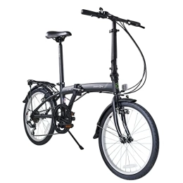Dahon Bike Dahon SUV D6 Folding Bike, Lightweight Aluminum Frame; 6-Speed Gears; 20” Foldable Bicycle for Adults, Black