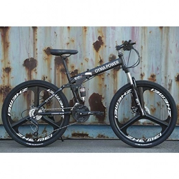 Dapang  Dapang 26" / 26inch Folding Mountain Bike, 21 / 24 / 27 speed, Unisex, Steel Frame 6 Spokes Integrated Wheel, Premium Full Suspension, 5, 27speed