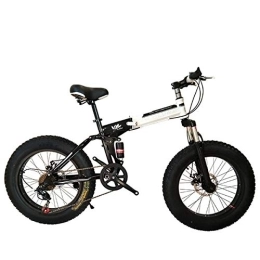 Dapang Folding Bike Dapang Folding Mountain Bike, 20 Inch, 21 / 24 / 27 Speed, Shimano Gears with 4.0" Fat Tyres, Snow Bicycles, Black, 27speed