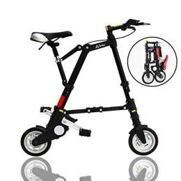 Dapang Bike Dapang Lightweight Flying Mini Folding Bikes, 8" Aluminum alloy Stronger Frame, Unisex, Gold Gloss, Black