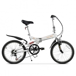Dapang Folding Bike Dapang Mountain Bike, 20" inch steel frame with front and rear mudguards front and rear mechanical disc brake, White, 20