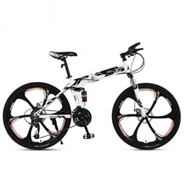 Dapang Folding Bike Dapang Mountain Bike 21 / 24 / 27 Speed Steel Frame 24 Inches 3-Spoke Wheels Suspension Folding Bike, 2, 24speed