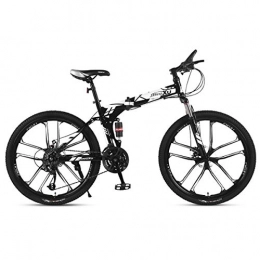 Dapang Bike Dapang Mountain Bike 21 / 24 / 27 Speed Steel Frame 26 Inches 10-Spoke Wheels Suspension Folding Bike, White, 27speed