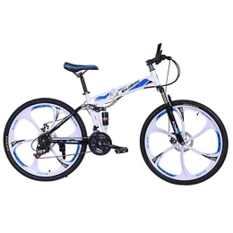 Dapang Bike Dapang Mountain Bike, 26 Inch Folding bike with Sturdy Steel 6 Spokes Integrated Wheel, Premium Full Suspension and Shimano 24 Speed Gear, 3, 26