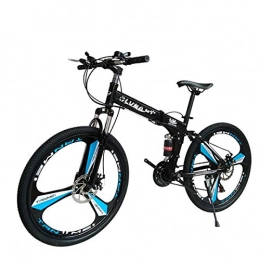 Dapang Folding Bike Dapang Mountain Bike 27 Speed Steel Frame 26 Inches 3-Spoke Wheels Dual Suspension Folding Bike Blackwhite, 8, 24speed