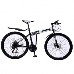Dapang Folding Bike Dapang Mountain Bike 30 Speed Steel Frame 26 Inches 3-Spoke Wheels Dual Suspension Folding Bike, 6, 30speeds