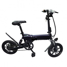 Daxiong Bike Daxiong Folding Electric Bicycle with Pedal Booster 14 Inch Double Disc Brakes Adult Electric Car To Work Convenient And Easy To Carry, Black
