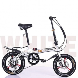 DBSCD Bike DBSCD 16 Inch Folding Bicycle, Commuter Foldable Bike For Adult Children Primary Middle School Students Lightweight Shock-absorbing Speed Car Bike