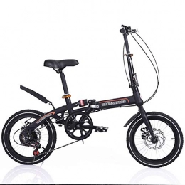 DBSCD Bike DBSCD 16 Inch Loop Folding Bike Ultra Light Portable Folding Bicycle Shock-absorbing 6 Speed For Casual Children Student Young Girl Car Bike Commuter