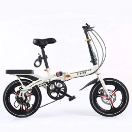 DBSCD Bike DBSCD 6 Speed Folding Bike Lightweight Aluminum Frame Shimano Folding Bicycle 16 Inch Shock Absorber Small Portable Children's Student Bicycle Adult Men And Women