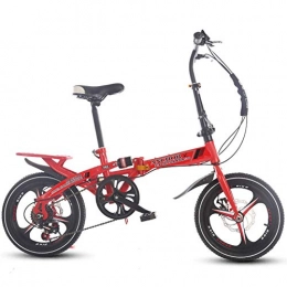 DBSCD Folding Bike DBSCD Folding Bike 16 Inch Women's Variable Speed Shock Absorber Adult Super Light Children's Student Bicycle With Basket