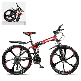 DEAR-JY Bike DEAR-JY 26 Inch Folding Mountain Bikes, High Carbon Steel Frame Double Shock Absorption 21 / 24 / 27 / 30 Speed Variable, All Terrain Quick Foldable Adult Mountain Off-Road Bicycle, B, 30 Speed