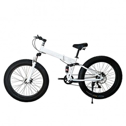DERTHWER Folding Bike DERTHWER Mountain Bike Front And Rear Double Shock Absorption Mountain Bike Folding Bike Cross-country Variable Speed Bicycle Male And Female Student Youth Bicycle (Color : White)