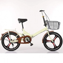 DFKDGL Bike DFKDGL 20 Inch Wheel Disc Brake Folding Bike For Adults Men And Women, Portable Outdoor Bikes, High Carbon Steel Cruiser Bike With Rear Shelf, Comfort Saddle (Color : Pink) Unicycle