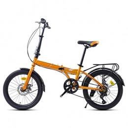 DFKDGL Folding Bike DFKDGL Folding Bicycle 20 Inch Wheel Cruiser Bikes For Adult Men's And Women's Bike Ultralight Portable Single Speed Small Wheel Mountain Bicycle (Color : Orange, Size : 20 inches) Unicycle