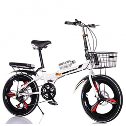 DFKDGL Folding Bike DFKDGL Folding Bicycle Adult Variable-speed Portable Men's Women's Adult Folding Bike With Water Bottle Holder, Removable Car Basket, 20-inch Wheel (Color : A, Size : 20in) Unicycle