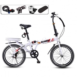 DFKDGL Bike DFKDGL Folding Bicycle Female Ultralight Portable Bicycle 7- Speed Carbon Steel Frame Folding Bike, Small Mini 20 Inch / 16 Adult Wheel Womens Bicycles For Male Student Adult (Color : C2, Size : 20i