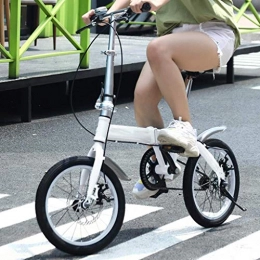DFKDGL Folding Bike DFKDGL Folding Bicycle For Student 16 / 20 Inches Single Speed Portable Folding Bike Womens Bike For Travel And Go Working, Urban Commuter (Color : White, Size : 20inch) Unicycle