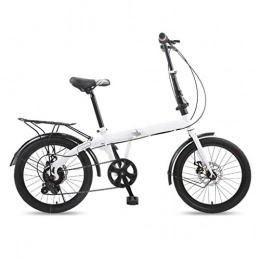 DFKDGL Bike DFKDGL Folding Bike Commuter 20 Inch Wheel Boys And Girls Foldable Bicycle 6- Speed Women's Student Leisure Lightweight Shock Absorption Travel Bicycle (Color : Black, Size : 20 inches) Unicycle