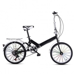 DFKDGL Bike DFKDGL Ultra-light Cruiser Bike Portable Variable Speed Womens Bike, Shock-absorbing Folding Bike, 20 Inch Wheel Adult Bicycle, For Beginner Men, Adults, Youth (Color : Black, Size : 20inch) Unicycl