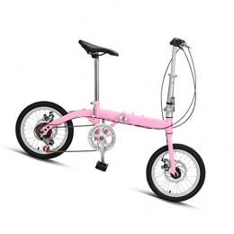 DFKDGL Folding Bike DFKDGL Variable Speed Lightweight Folding Bike Comfortable Bike Compact Bike 6-Speed Foldable Bicycles For Adults Men And Women Commuting, Travel Carry (Color : Pink) Unicycle