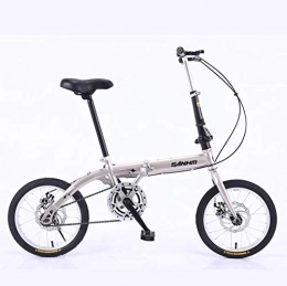 DGAGD Folding Bike DGAGD 14 inch lightweight folding bicycle single speed disc brake bicycle champagne gold-A