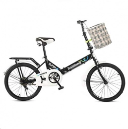 DGAGD Folding Bike DGAGD 20-inch folding bicycle student folding non-speed bicycle shock-absorbing bicycle-black_Frameless