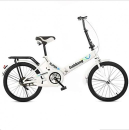 DGAGD Folding Bike DGAGD 20-inch folding bicycle student folding non-speed bicycle shock-absorbing bicycle-white_Frameless