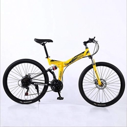 DGAGD Folding Bike DGAGD 24 inch folding mountain bike adult off-road soft tail bicycle spoke wheel-yellow_27 speed
