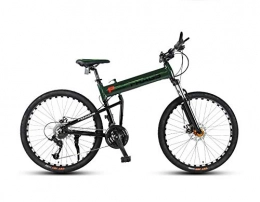 DGAGD Folding Bike DGAGD 26 inch aluminum alloy foldable mountain bike off-road shock absorber oil disc portable lightweight variable speed milling wheel-green_27 speed