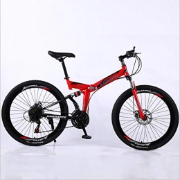 DGAGD Folding Bike DGAGD 26 inch folding mountain bike adult off-road soft tail bicycle forty knife wheels-red_21 speed