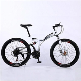 DGAGD Folding Bike DGAGD 26 inch folding mountain bike adult off-road soft tail bicycle forty knife wheels-white_24 speed