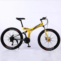 DGAGD Folding Bike DGAGD 26 inch folding mountain bike adult off-road soft tail bicycle forty knife wheels-yellow_27 speed