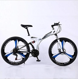 DGAGD Folding Bike DGAGD 26 inch folding mountain bike adult off-road soft tail bicycle three-wheel-white_24 speed