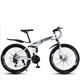 DGAGD Folding Bike DGAGD 26 inch shock absorption variable speed folding adult bicycle mountain bike forty wheels-white_24 speed