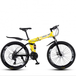 DGAGD Folding Bike DGAGD 26 inch shock absorption variable speed folding adult bicycle mountain bike forty wheels-yellow_21 speed