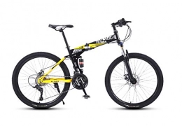 DGAGD Folding Bike DGAGD Variable speed folding mountain bike adult double shock absorber off-road 24 inch racing spoke wheel-Black and yellow_27 speed