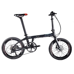 DGHJK Bike DGHJK Folding Bike, 20 Inch Carbon Fiber Adult Foldable Bicycle, Lightweight City Bike For Unisex Student