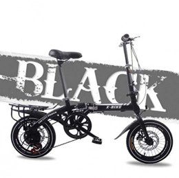 DGPOAD Folding Bike DGPOAD 7 speed Folding Bikes For Adults Unisex Women Teens, bicycle Mens City Folding Pedals, lightweight, aluminum Alloy, comfort Saddle With Adjustable Handlebar & Seat / Black / 14in