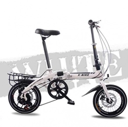 DGPOAD Bike DGPOAD 7 speed Folding Bikes For Adults Unisex Women Teens, bicycle Mens City Folding Pedals, lightweight, aluminum Alloy, comfort Saddle With Adjustable Handlebar & Seat / white / 16in