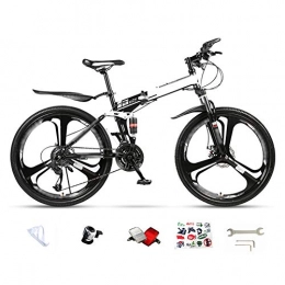 DGPOAD Folding Bike DGPOAD Lightweight Folding MTB Bike, 24 Inches, 26 Inches, Foldable City Commuter Bicycles, Double Disc Brake, 30 Speed Mens Womens Mountain Bike / white / 26