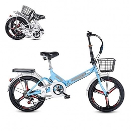 DIELUNY Bike DIELUNY Folding Adult Bicycle, 20-inch 6-speed Variable Speed Integrated Wheel, Free Installation Commuter Bicycle, Adjustable and Comfortable Seat Cushion