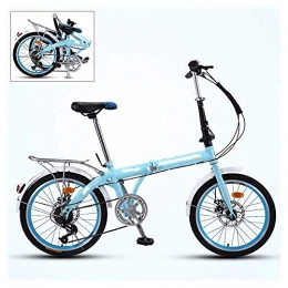 DIELUNY Bike DIELUNY Folding Adult Bicycle, 20-inch 7-speed Ultra-light Portable Bicycle, Adjustable Seat Handle, Double-disc Brake, 3-step Quick Folding (including Gifts)
