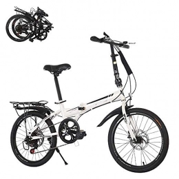 DIELUNY Folding Bike DIELUNY Folding Adult Bicycle, 6-speed Variable Speed 20-inch Fast Folding Bicycle, Front and Rear Double Disc Brakes, Adjustable Breathable Seat, High-strength Body