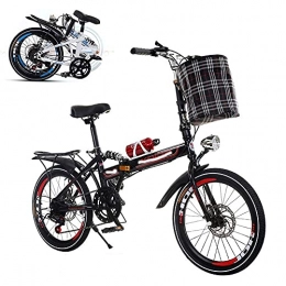 DIESZJ Bike DIESZJ Folding Adult Bike, 26-inch 6-Speed Adjustable Bike, Double-discbrake Shock Absorber Bike, Color Optional, Suitable for Boys and Girls (Including Gifts)