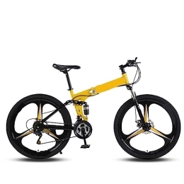 DIOTTI  DIOTTI Folding Bicycle 26 Inch 24 Inch Three-knife Wheel Yellow Variable Speed Shock-absorbing Bicycle Disc Brake Mountain Bike (24)